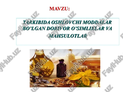 o'simliklar va mahsulotlar — PPT