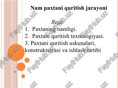 nampaxtaniquritish jarayoni — PPTX