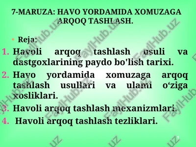havo yordamida xomuzaga arqoq tashlash — PPT
