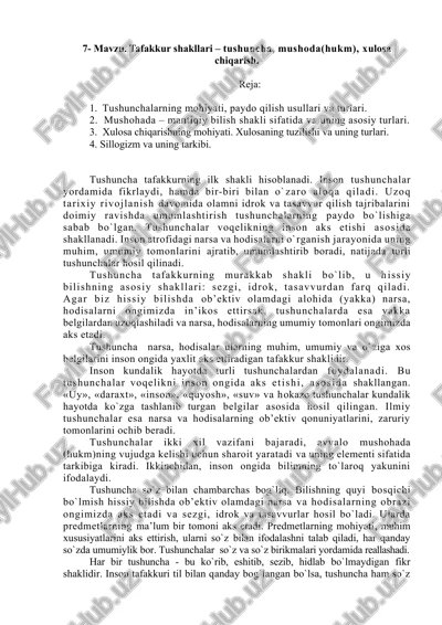 tafakkur shakllari — DOCX
