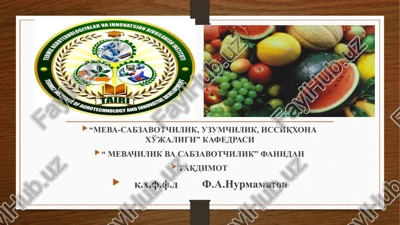 piyozlisabzavotlar biologiyasi va etishtirish texnologiyasi — PPTX