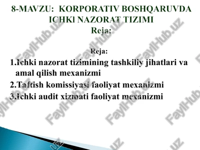 samarali ichki nazorat mexanizmlari — PPT