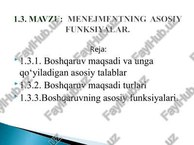 menejmentning asosiy funksiyalari — PPT