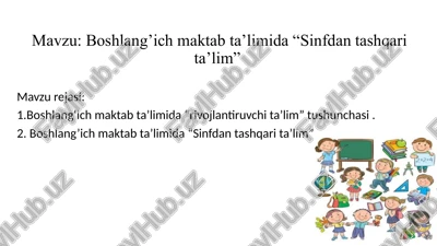 sinfdan tashqarita ta'lim — PPTX