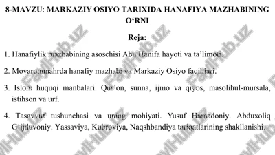 hanafiylik mazhabi tarixida — PPTX