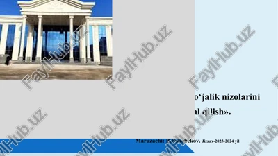 xoʻjaliknizolarinihalqilish — PPTX