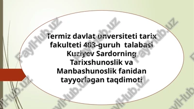 oʻzbekistonda o’rta asrlar tarixini o’rganilishi — PPTX