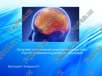 qo’zg‘alish va tomizlanish jarayonlarining o‘zaro ta’siri — PPTX