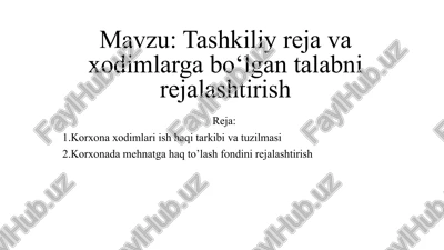 korxonaning tashkiliy strukturasini tuzish — PPTX