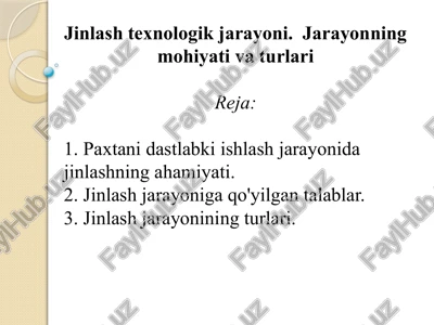 jinlash texnologik jarayoni — PPTX