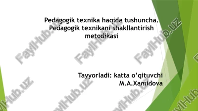 pedagogik texnika nishakllantirish metodikasi — PPTX