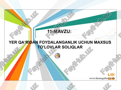 yerqa‘ridan foydalanish uchun maxsus to'lovlarsoliqlar — PPTX