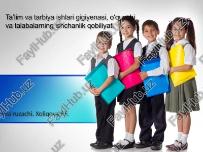 ta’lim va tarbiyada ishlariga yonalgan asosiy amaliyotlar — PPTX