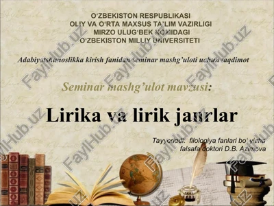 seminar mashg’uloti uchun taqdimot — PPT