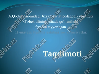 rasmiy uslubga xos xususiyatlar — PPTX