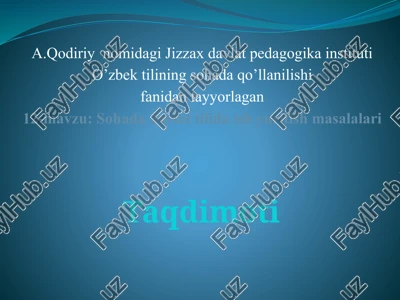 sohadadavlat tilida ish yuritish masalalari — PPTX