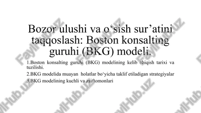 bostonkonsaltingguruhi(bkg) modeli — PPTX