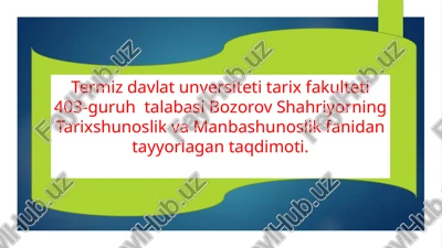 tarixshunostlik fani — PPTX