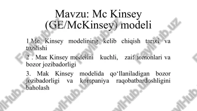 mckinsey (ge/mckinsey) modeli — PPTX