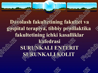 surunkali enterit surunkali kolit — PPT