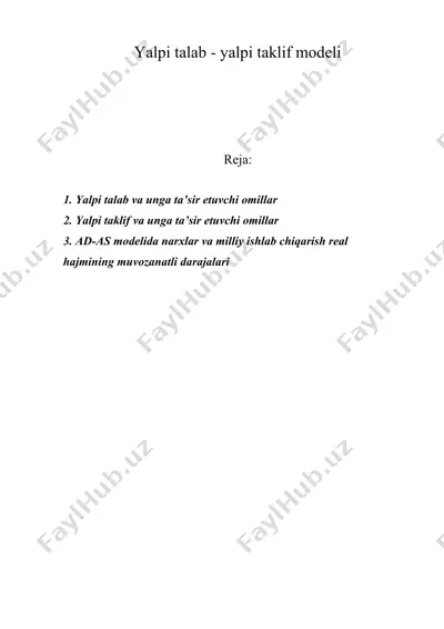 yalpi talab - yalpi taklif modeli — DOC