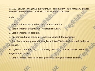 statik aniqmassistemalar — PPTX
