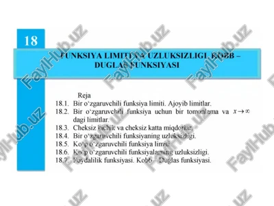 bir o'zgaruvchili funksiya limiti — PPTX