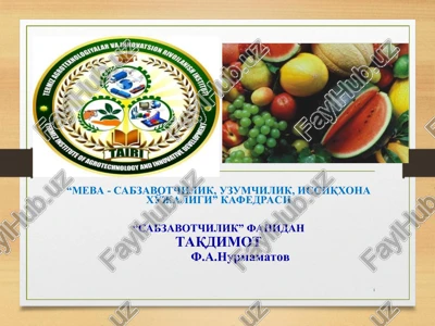 "sabzavotchilik" — PPT