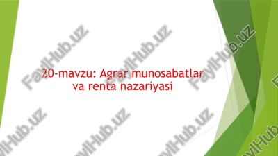 agrarmunosabatlar va rentanazariyasi — PPTX
