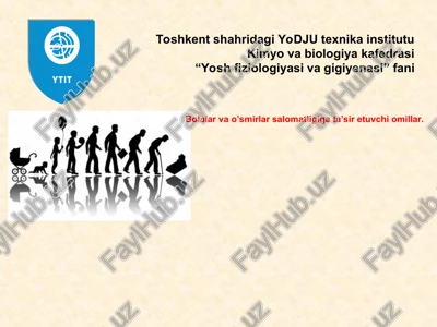 inson salomatligiga tasir etuvchi omillar — PPT
