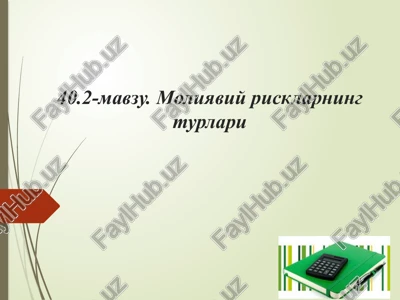 moliyaviy risklarning turlari — PPTX