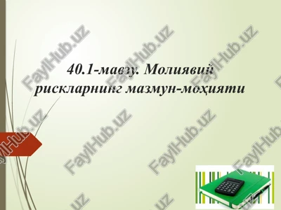 moliyaviy risklarning mazmun-mohiyati — PPTX