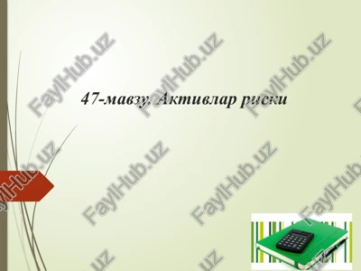aktivlarriski — PPTX