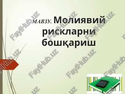 moliyaviy risklarni boshqarish — PPTX