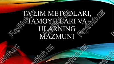 ta’lim metodlari — PPTX