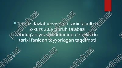 buxoro amirligida davlat mansablar va unvonlari — PPTX