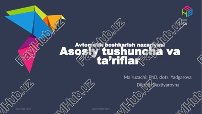 avtomatik boshqarish nazariyasi — PPTX