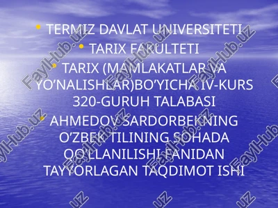 bayonnomalaryozilish tartibi — PPTX