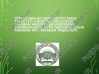 arabyozuvidan yozilgan dastlabki manbalar — PPTX