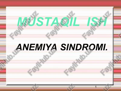 mustaqil ishanemiya sindromi — PPT