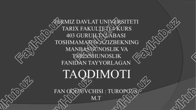 mustaqillik yillarida o'zbekistonda tarix fanining rivojlanishi — PPTX