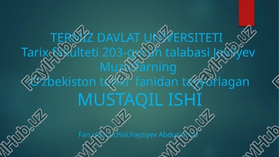 o'zbekiston tarixi — PPTX