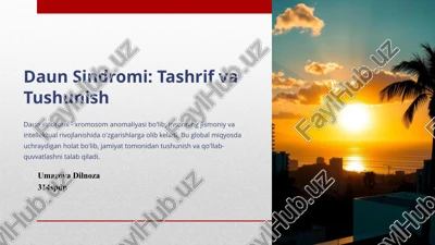 daun sindromining asosiy xususiyatlari — PPTX