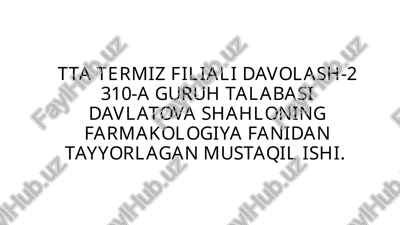 o‘zbekistondagi dorivositalarini nazorat qilishda foydalaniladigan me’yoriy hujjatlar — PPTX