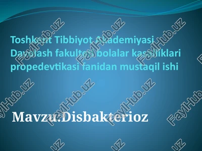 disbakterioz — PPTX