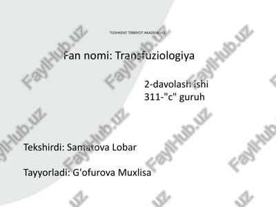 donorlik va modern ko'rikdon. — PPTX