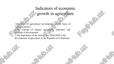 problems of agricultural development on the basis of "green economy" — PPTX