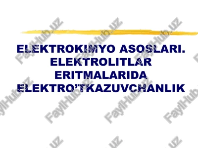 elektrokimyo asoslari — PPT