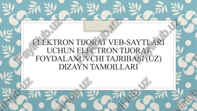 elektron tijoratweb-saytlari — PPTX