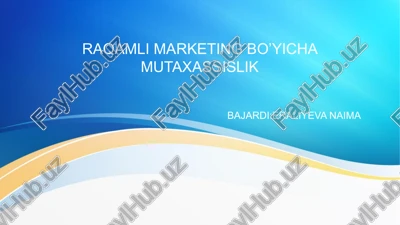 raqamli marketing bo’yicha mutaxassislik — PPTX